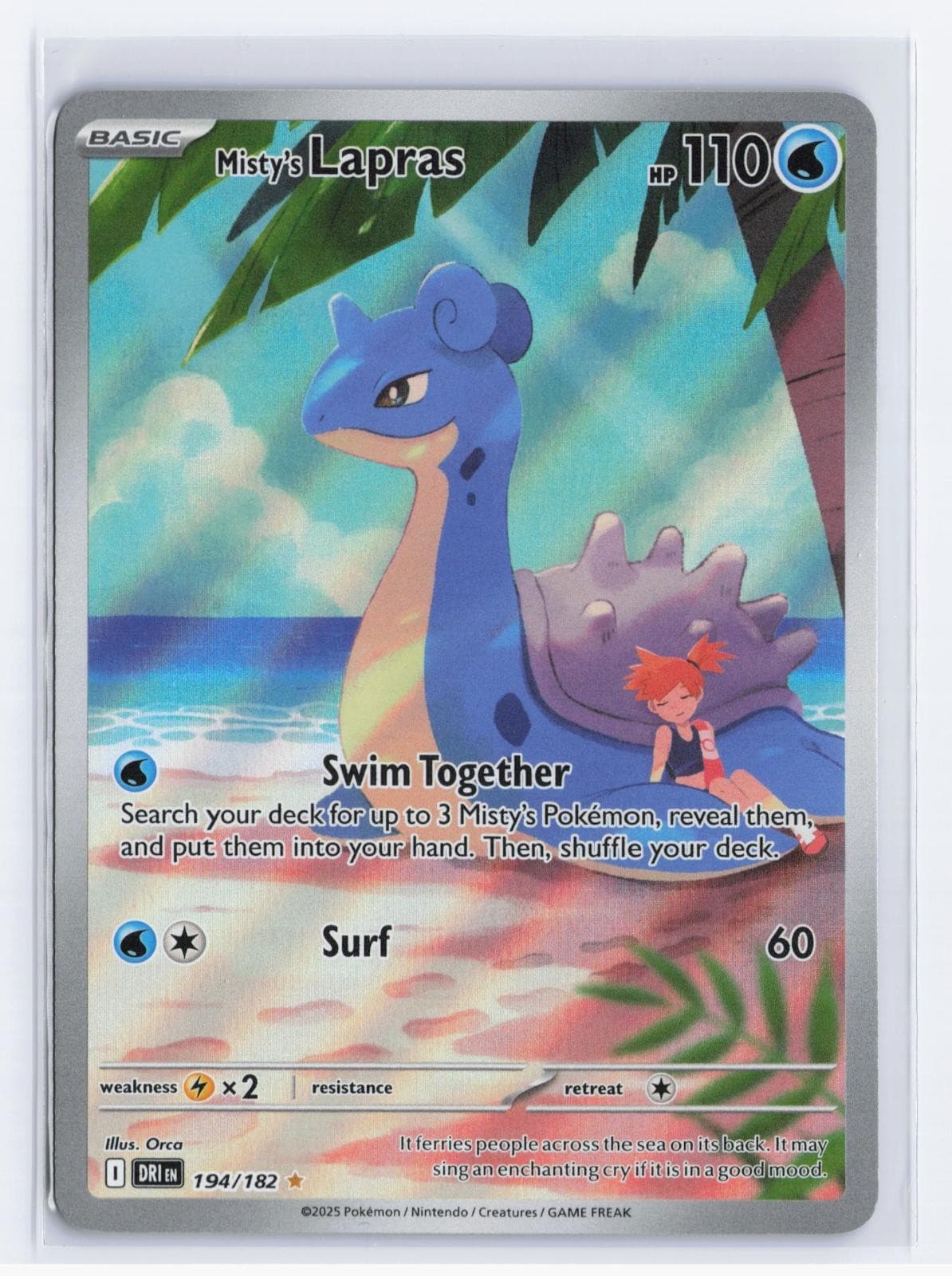 Misty's Lapras 194/182 Illustration Rare Destined Rivals Pokemon Holo Near Mint