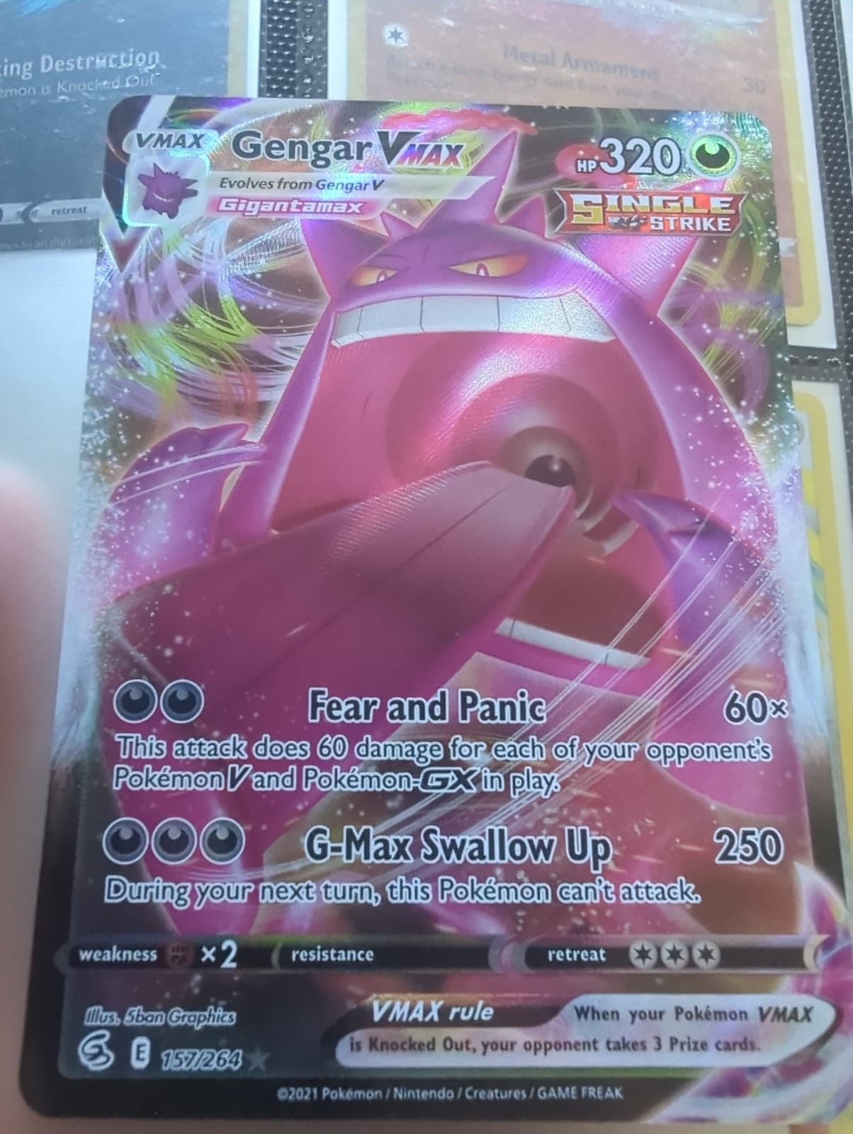 Gengar VMAX 157/264 Swsh08: Fusion Strike Holo