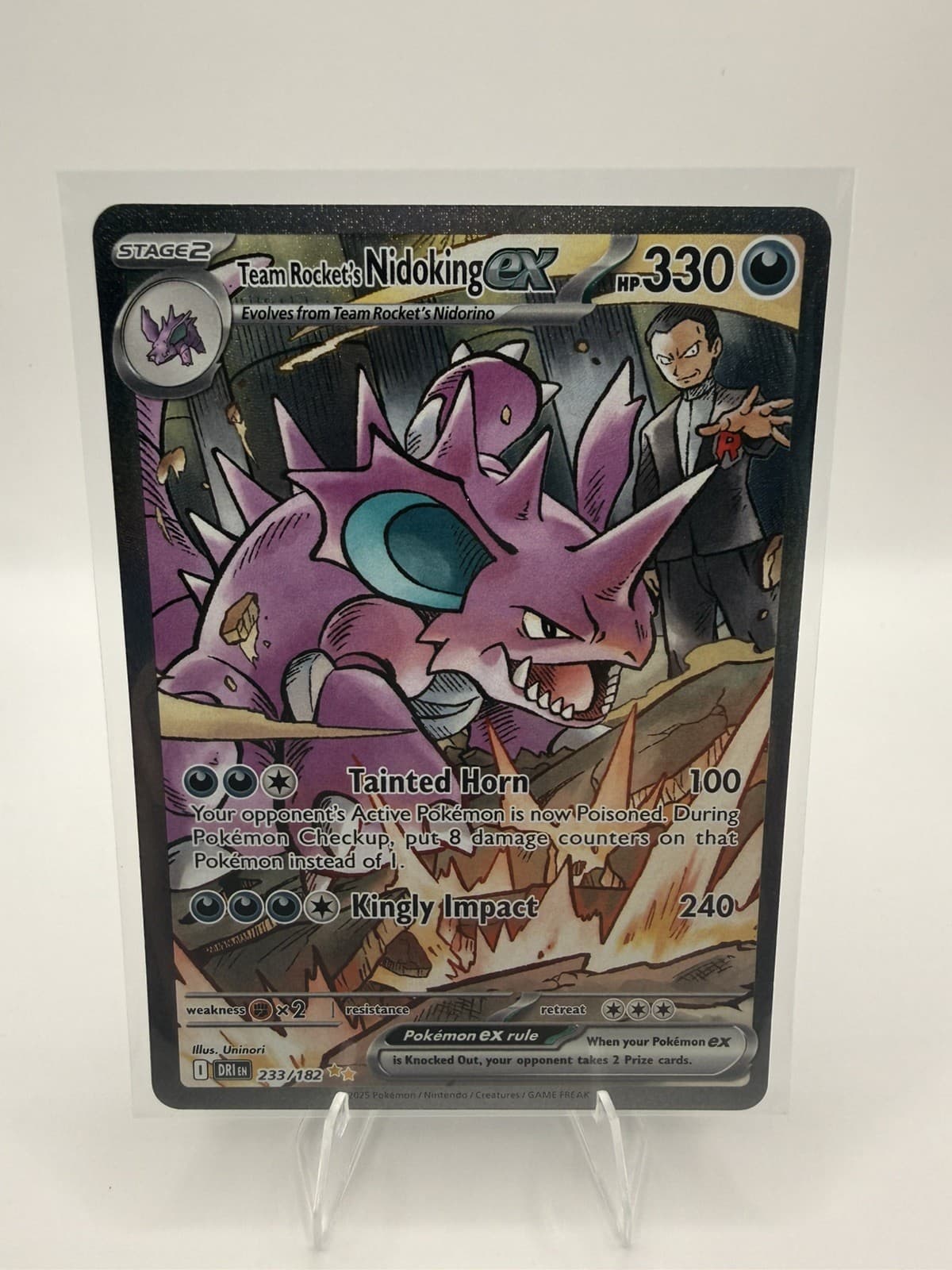 NM Pokemon TCG Team Rocket's Nidoking ex SIR 233/182  Full Art Holo DR EN