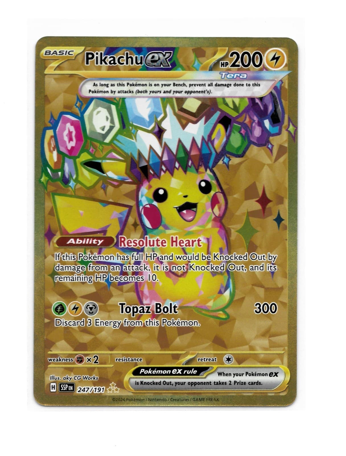 The Pokémon Company Pokemon TCG Pikachu ex 247/191 Hyper Rare Full Art Holo ENG