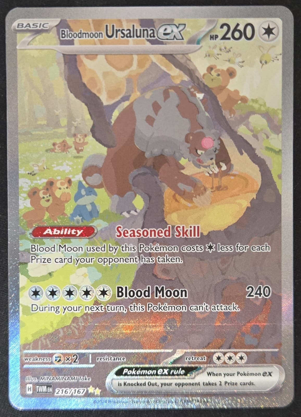 Bloodmoon Ursaluna ex 216/167 Twilight Mas. Special Illust. Rare Holo Pokémon NM