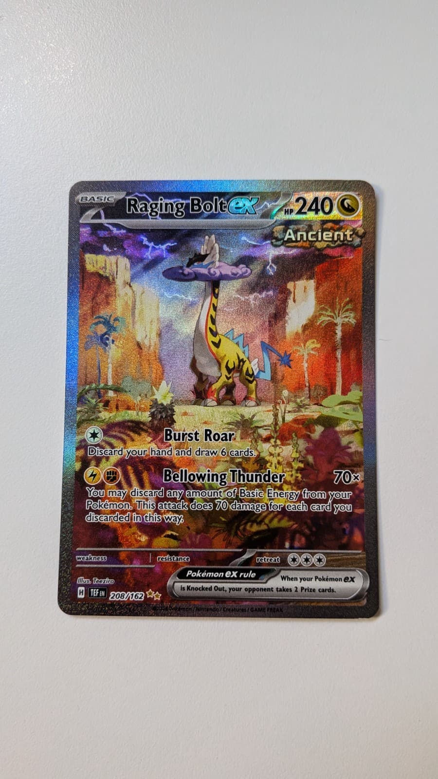 Raging Bolt ex 208/162 Special Illustration Rare TCG SV Temporal Forces M/NM