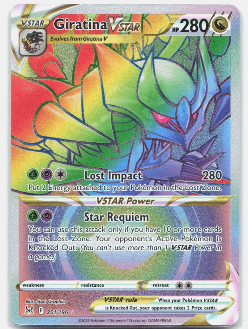 Giratina VSTAR (201) (Secret) Secret Rare SWSH11: Lost Origin 201/196 NM