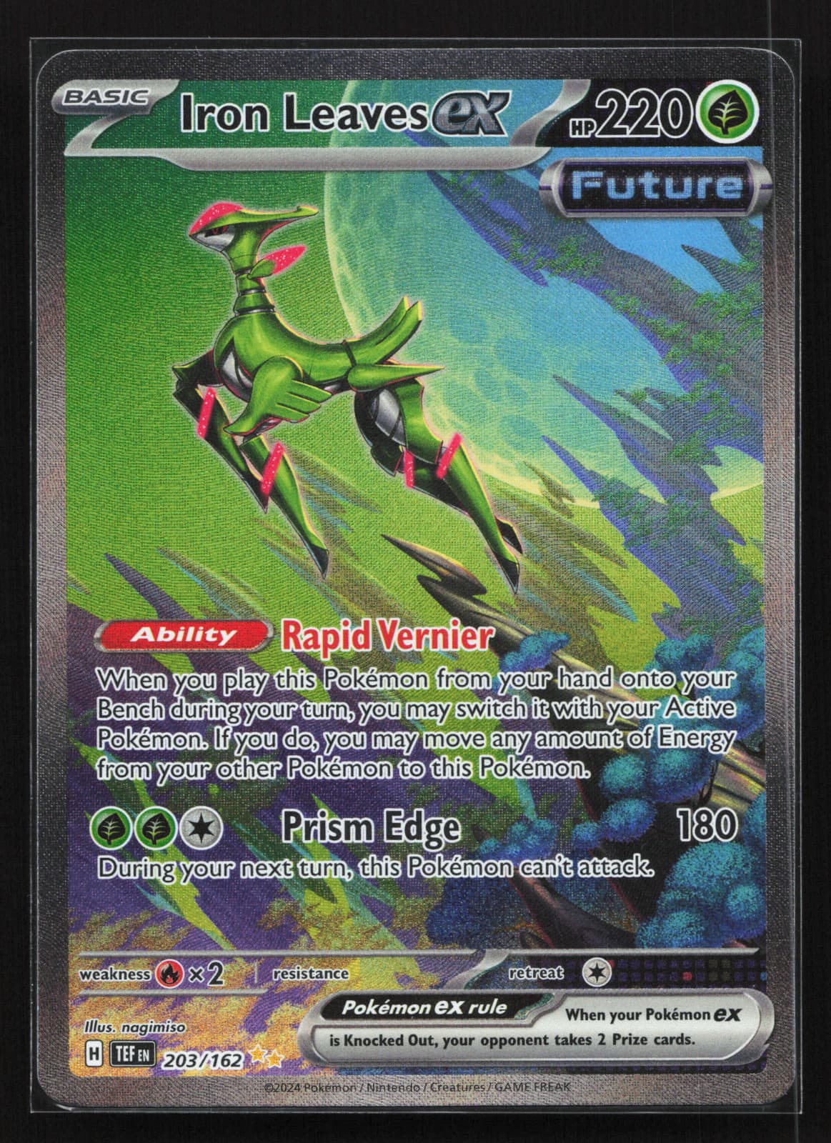 Pokemon Iron Leaves ex 203/162 Temporal Forces Special Illustration Rare Holo NM