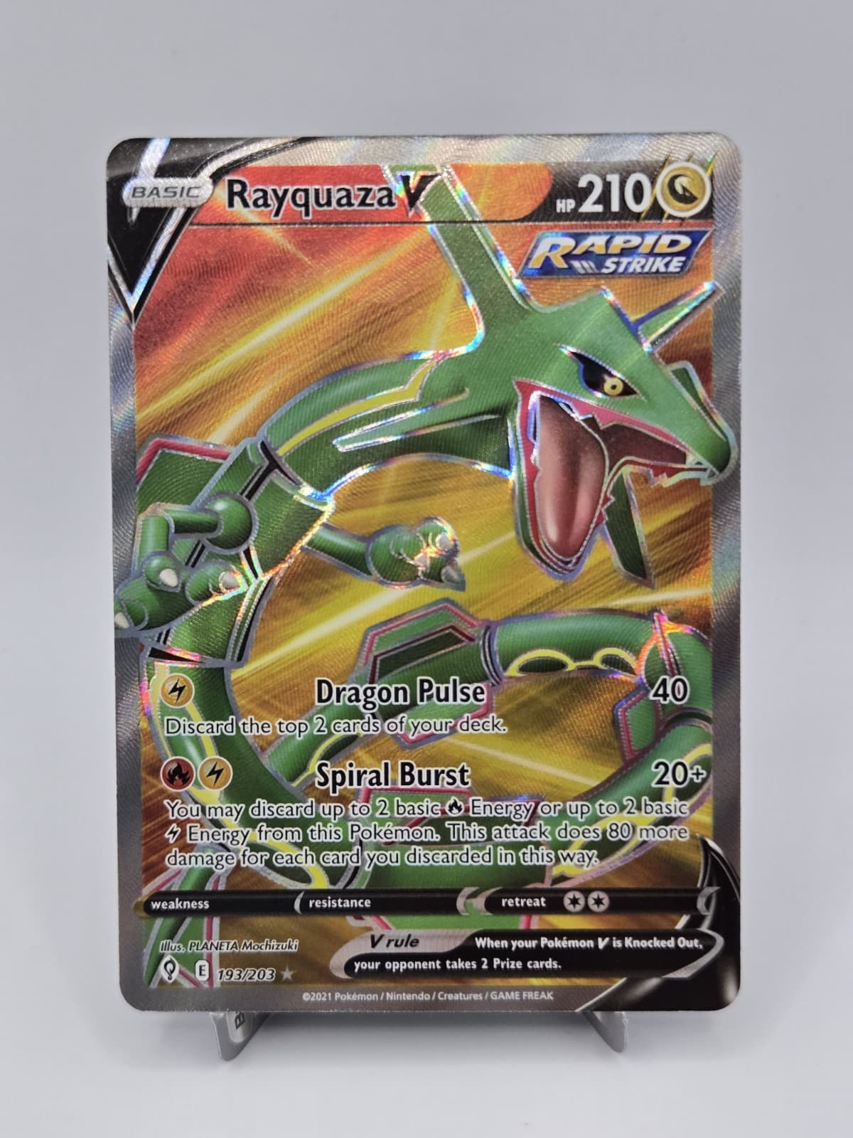 Rayquaza V (Full Art) 193/203 SWSH07: Evolving Skies Holo NM 💎