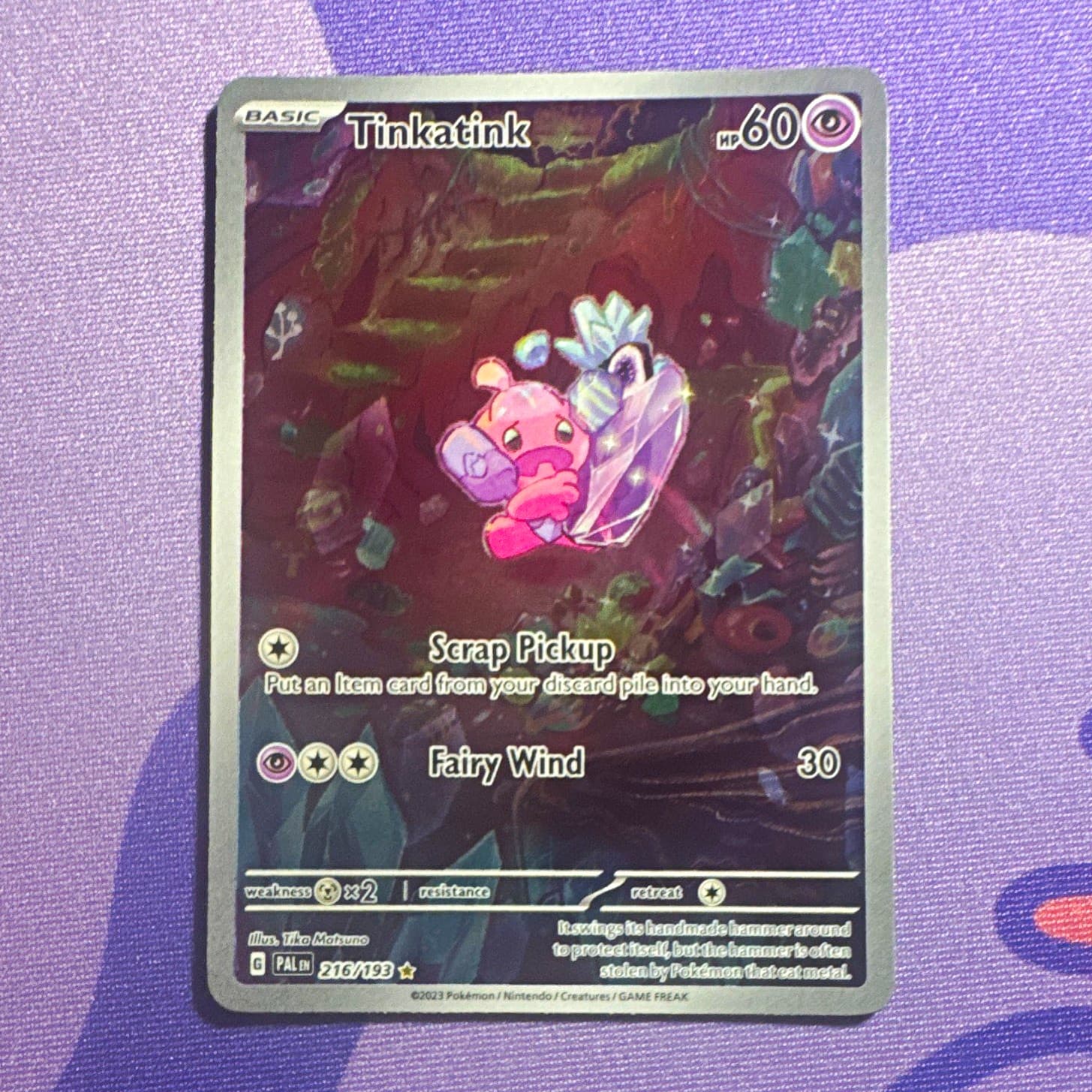 Pokemon TCG Tinkatink 216/193 SV02 Paldea Evolved Illustration Rare Holo EN 60HP