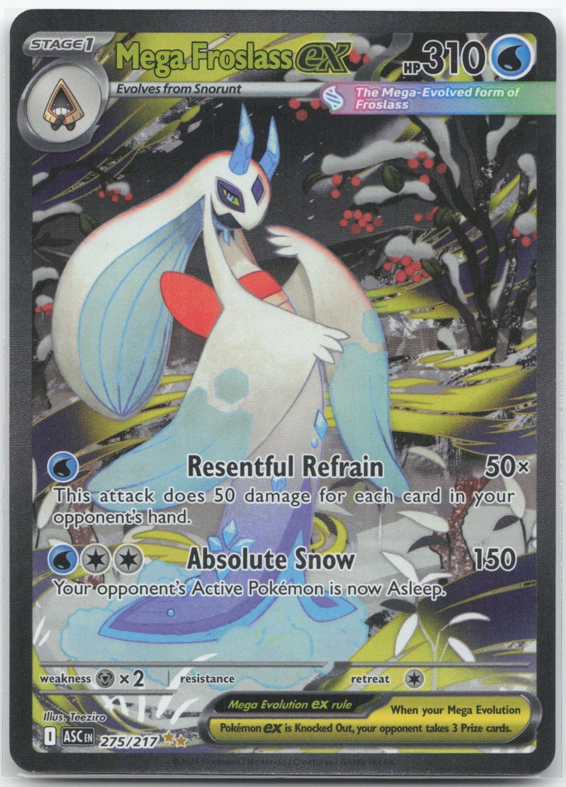 ENGLISH Pokemon - *Mega Froslass ex* - 275/217 - ME: Ascended Heroes