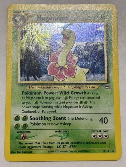 2000 Pokémon Neo Genesis Meganium Holo 11/111 WOTC Rare LP