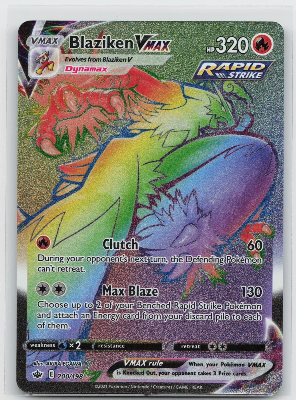 Blaziken VMAX (Secret) Holo Secret Rare SWSH06: Chilling Reign 200/198 NM