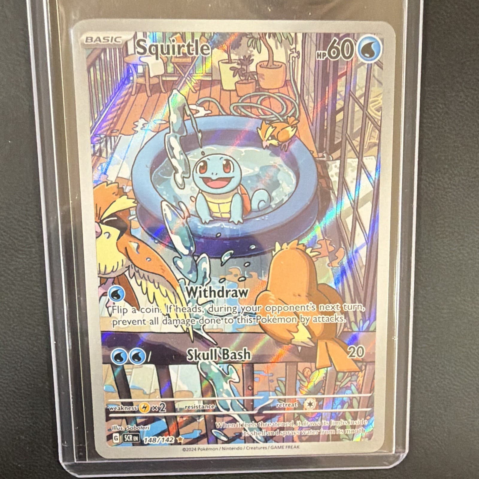 Pokemon TCG Squirtle 148/142 SV07 Stellar Crown Illustration Rare Holo EN