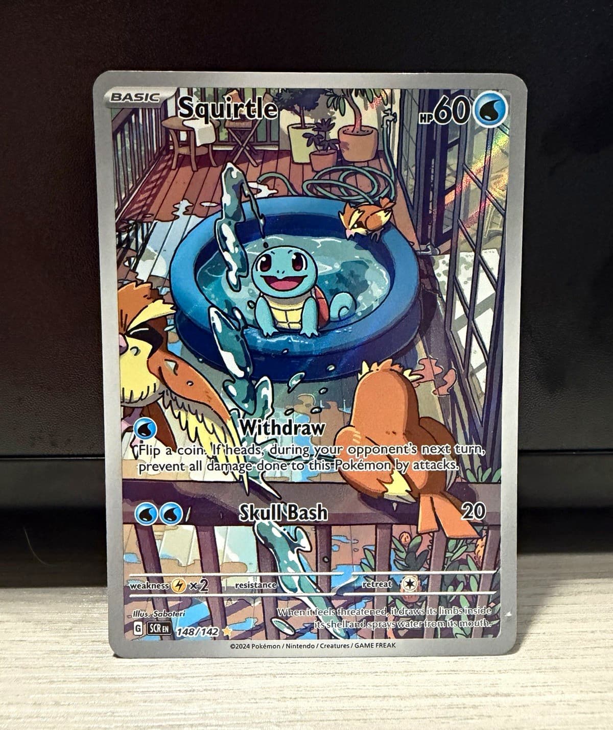 *NM* Squirtle 148/142 Sv07: Stellar Crown Holo Illustration Rare EN (2024)
