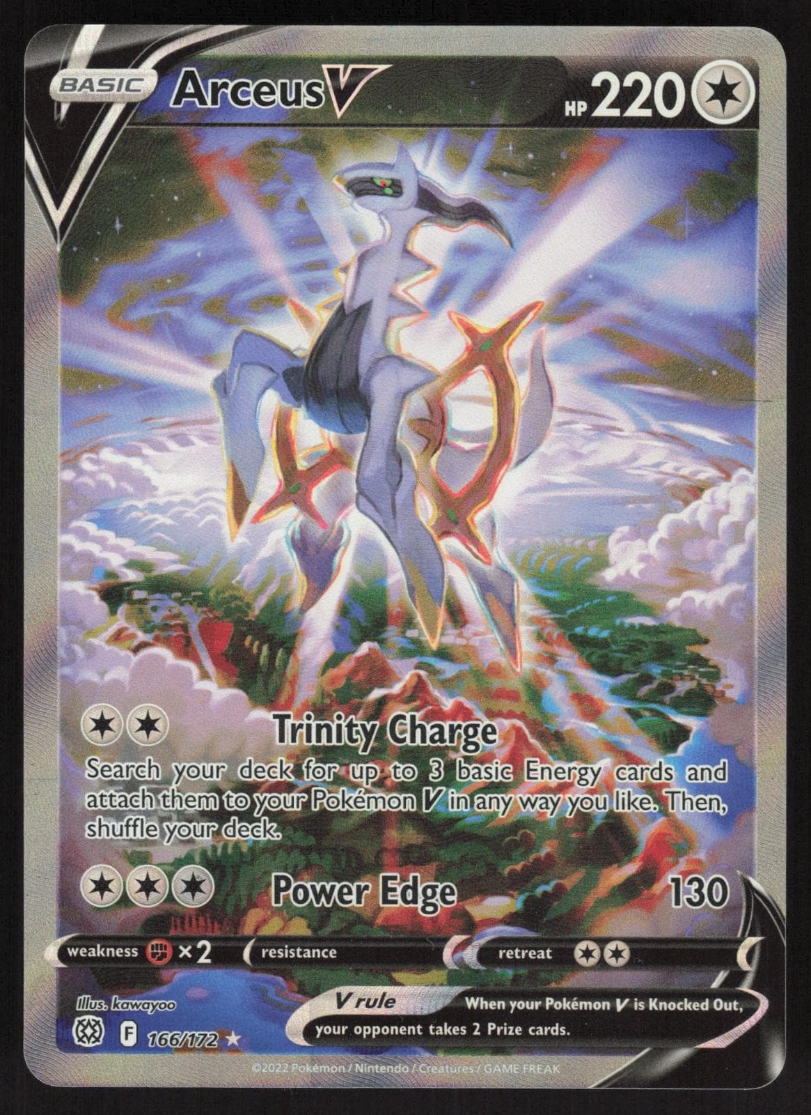Arceus V 166/172 Ultra Rare Brilliant Stars Pokemon Holo Lightly Played