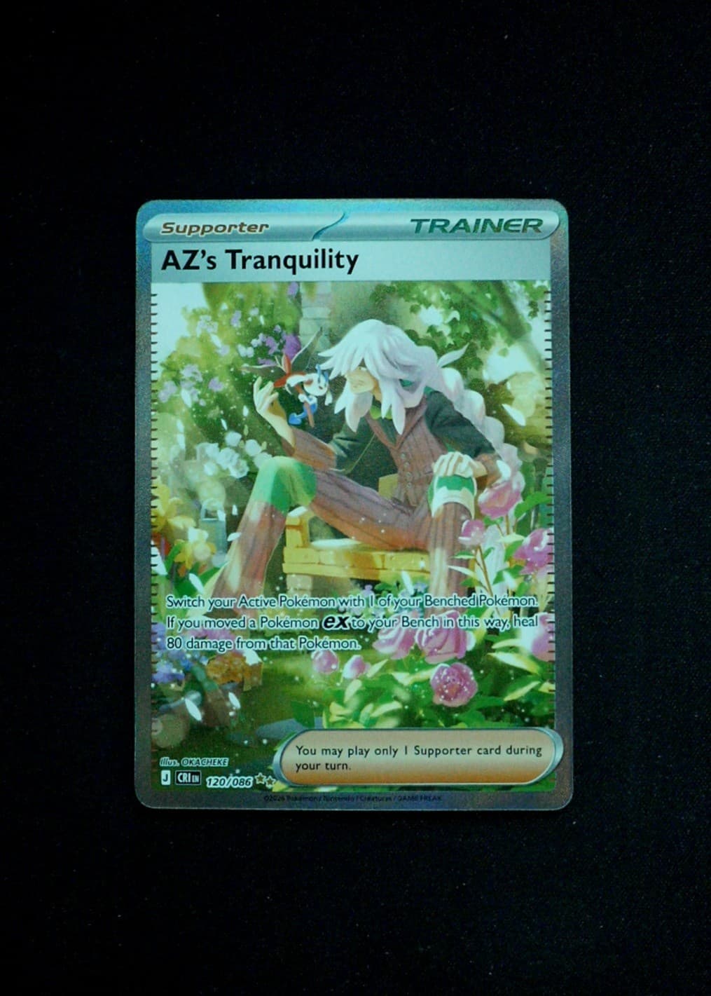 AZ's Tranquility Pokemon ME04: Chaos Rising CRI #120/86 Holo Near Mint