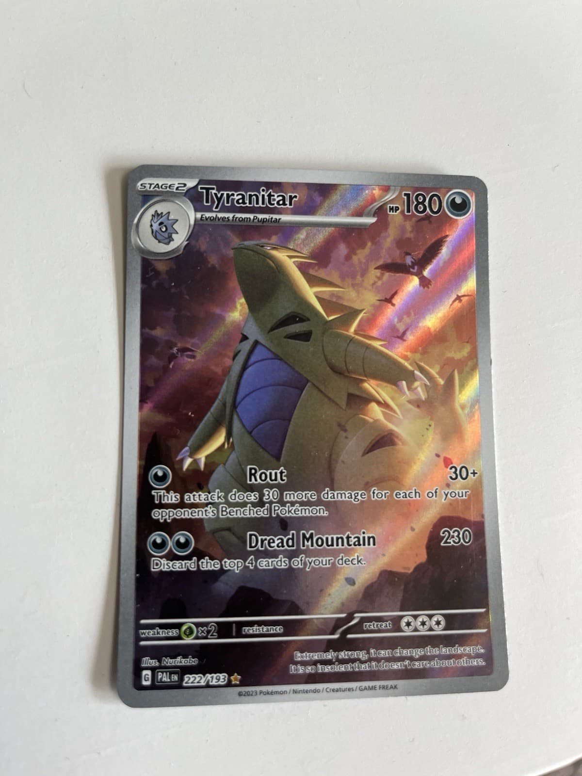Pokemon TCG Tyranitar 222/193 SV02 Paldea Evolved Holo Ill Rare EN HP180