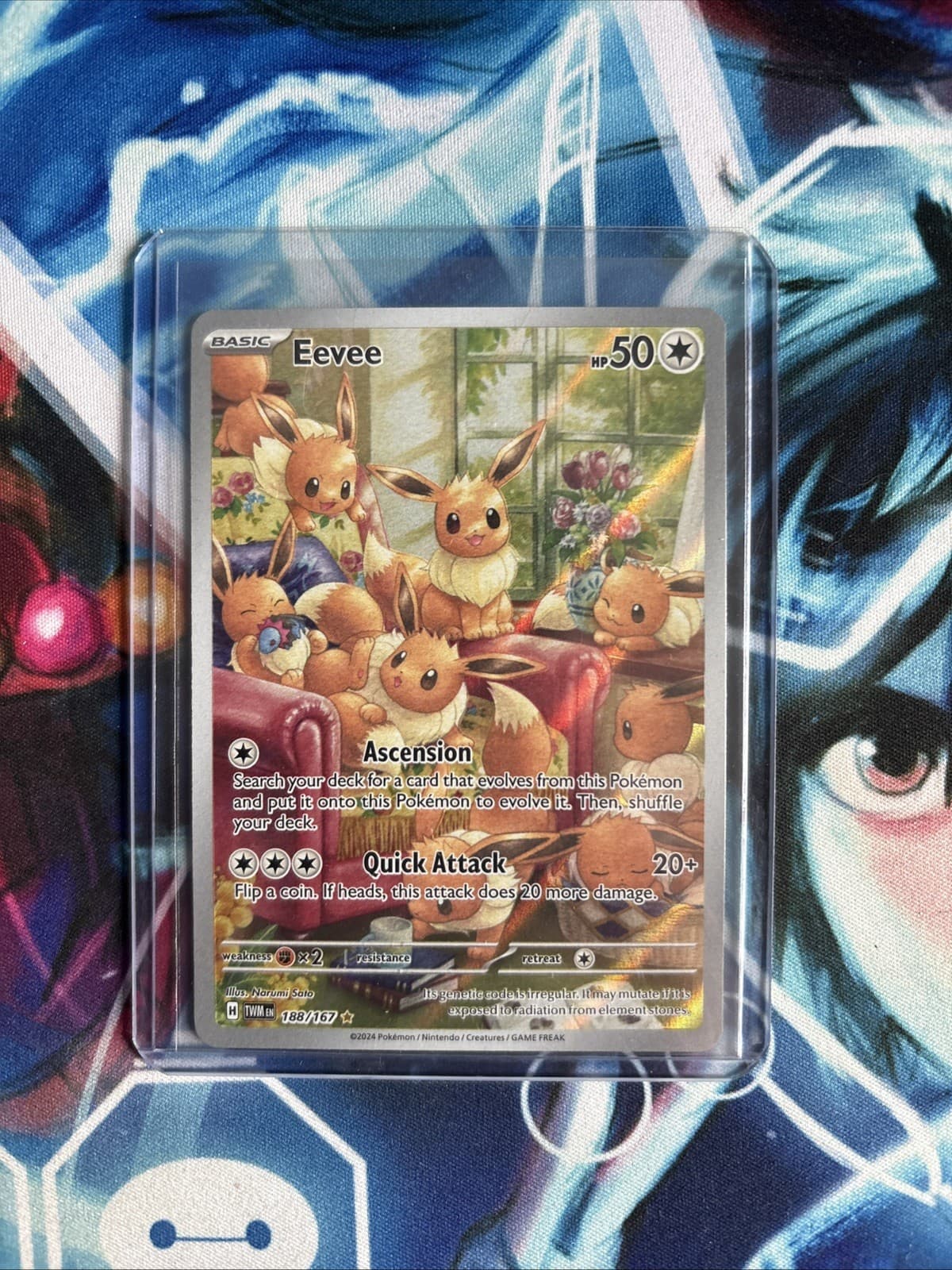 Pokémon Eevee Illustration Rare Full Art Holo Sv06 Twilight Masquerade 188/167