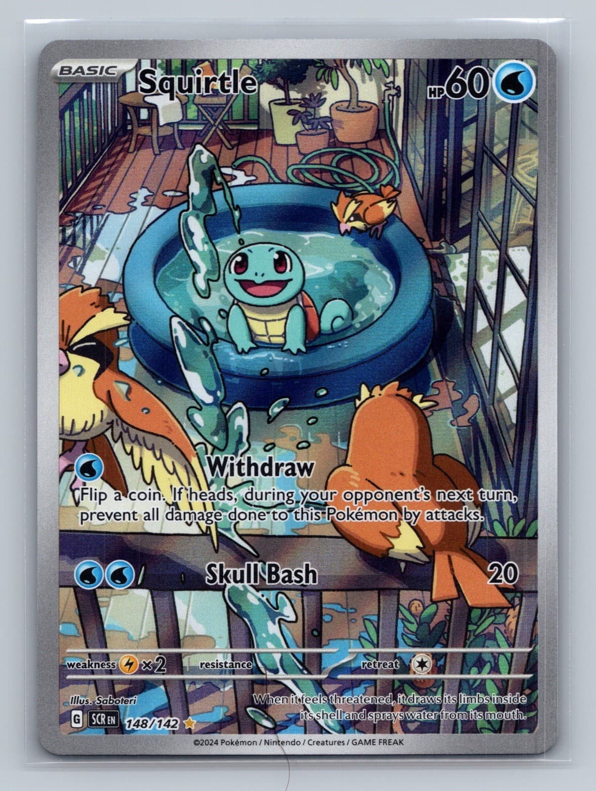 Squirtle Holo Illustration Rare SV07: Stellar Crown 148/142 NM