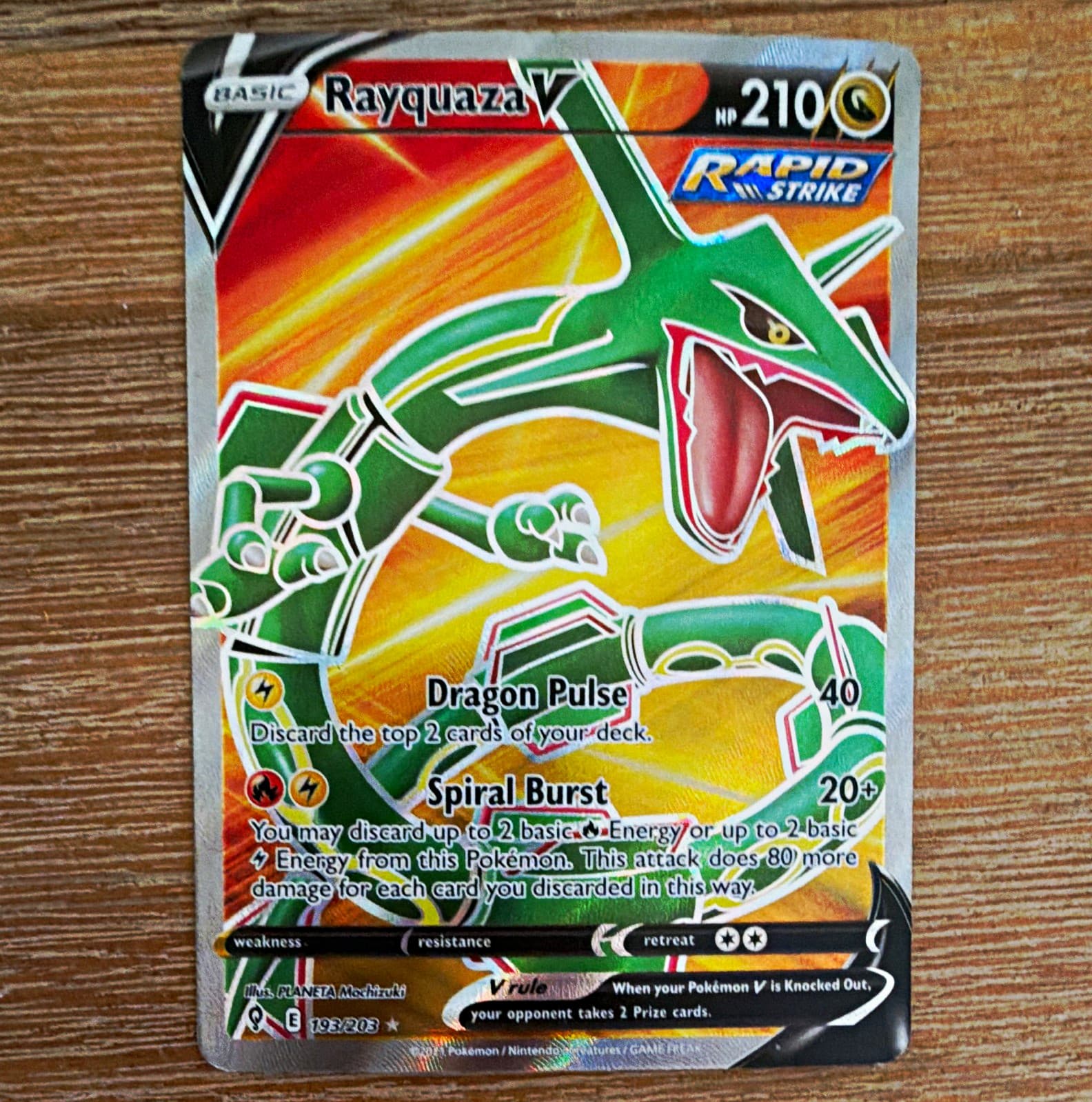 Rayquaza V 193/203 Evolving Skies Ultra Rare Holo Full Art English 210HP