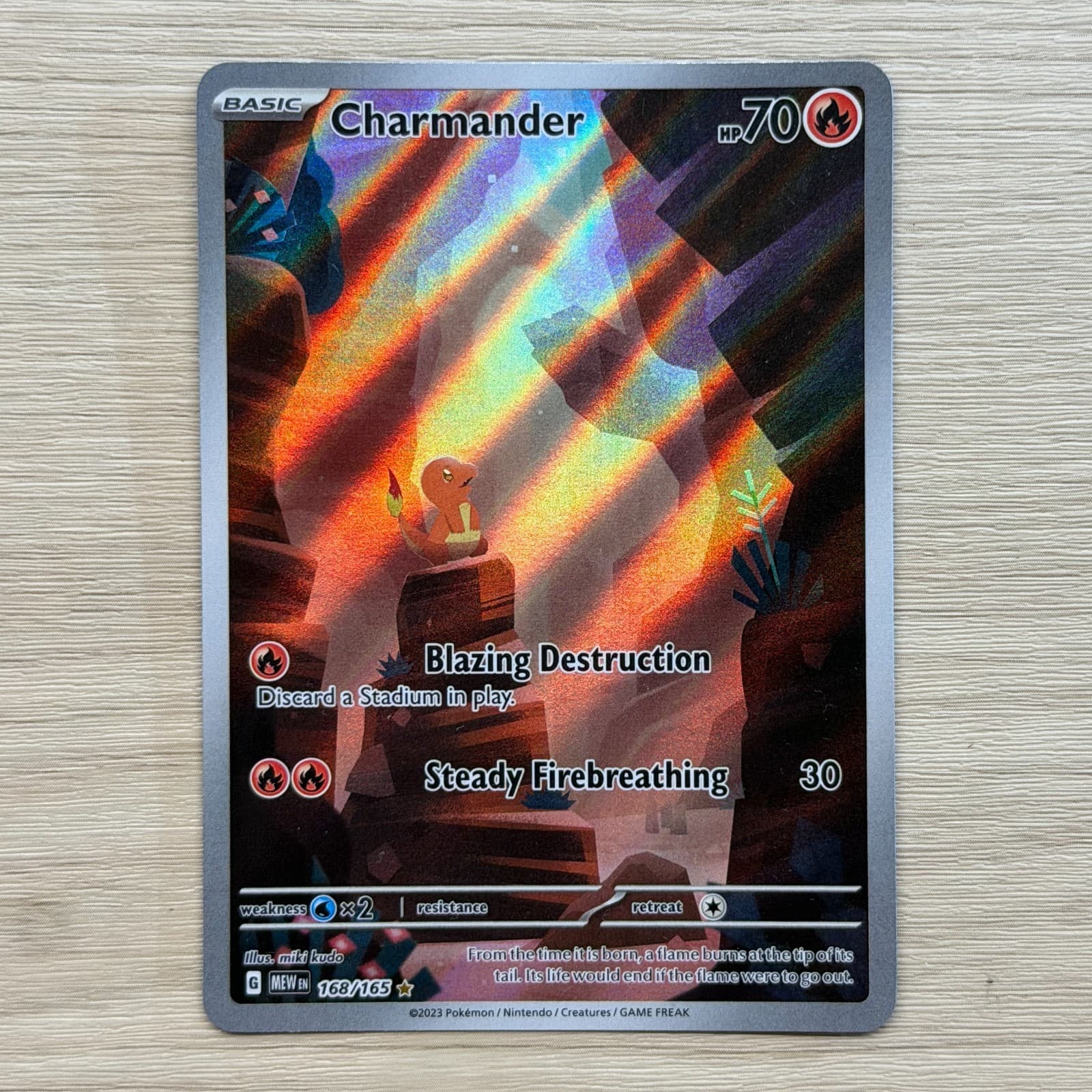 NEAR MINT CHARMANDER #168/165 IR 2023 POKEMON SV 151 HOLO ENGLISH CENTERED & NM