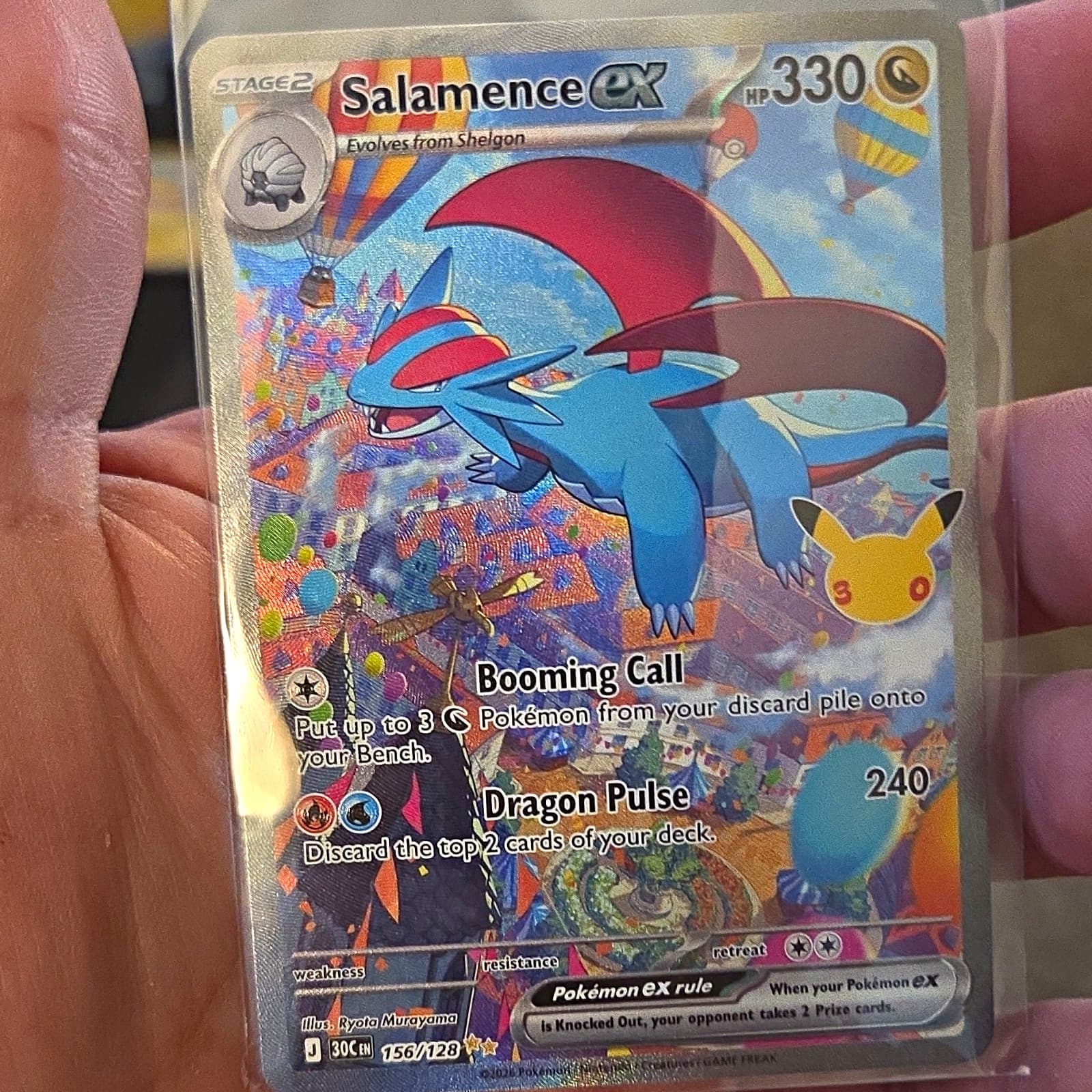 The Pokémon Company Pokemon TCG Salamence ex 187/159 SV09 SIR Holo English
