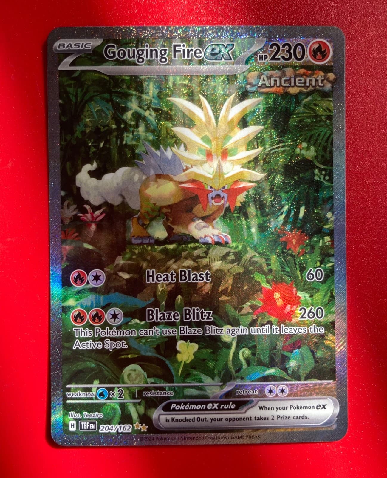 Pokemon TCG Gouging Fire ex 204/162 Temporal Forces SIR English Near Mint