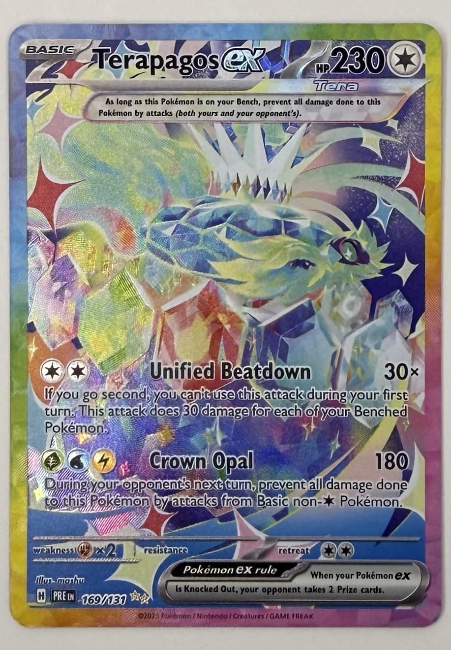 Terapagos ex 169/131 Sv: Prismatic Evolutions Holo