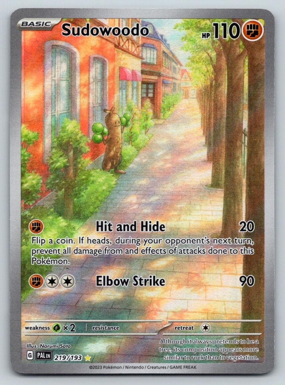 SUDOWOODO 219/193 ILLUSTRATION RARE PALDEA EVOLVED POKEMON HOLO NM SATO