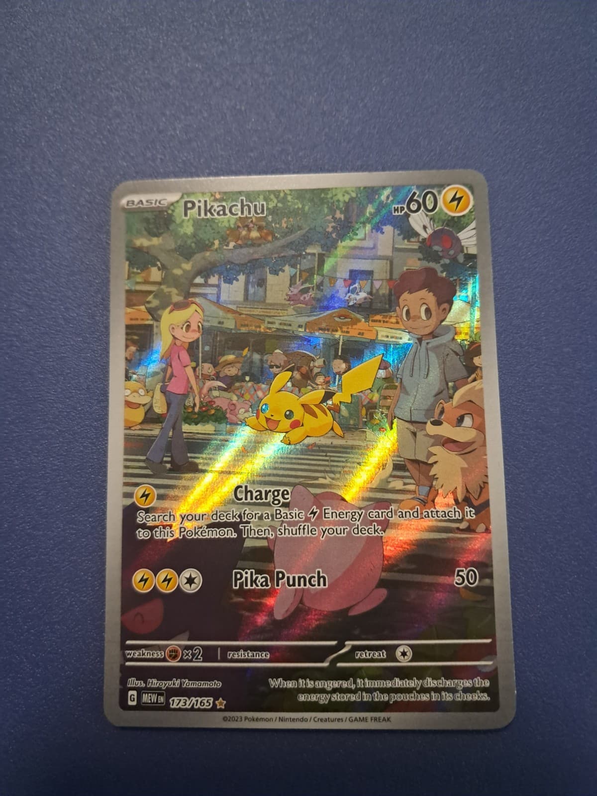 Pokemon Pikachu TCG Illustration Rare Card 173/165 Scarlet & Violet 151 Series