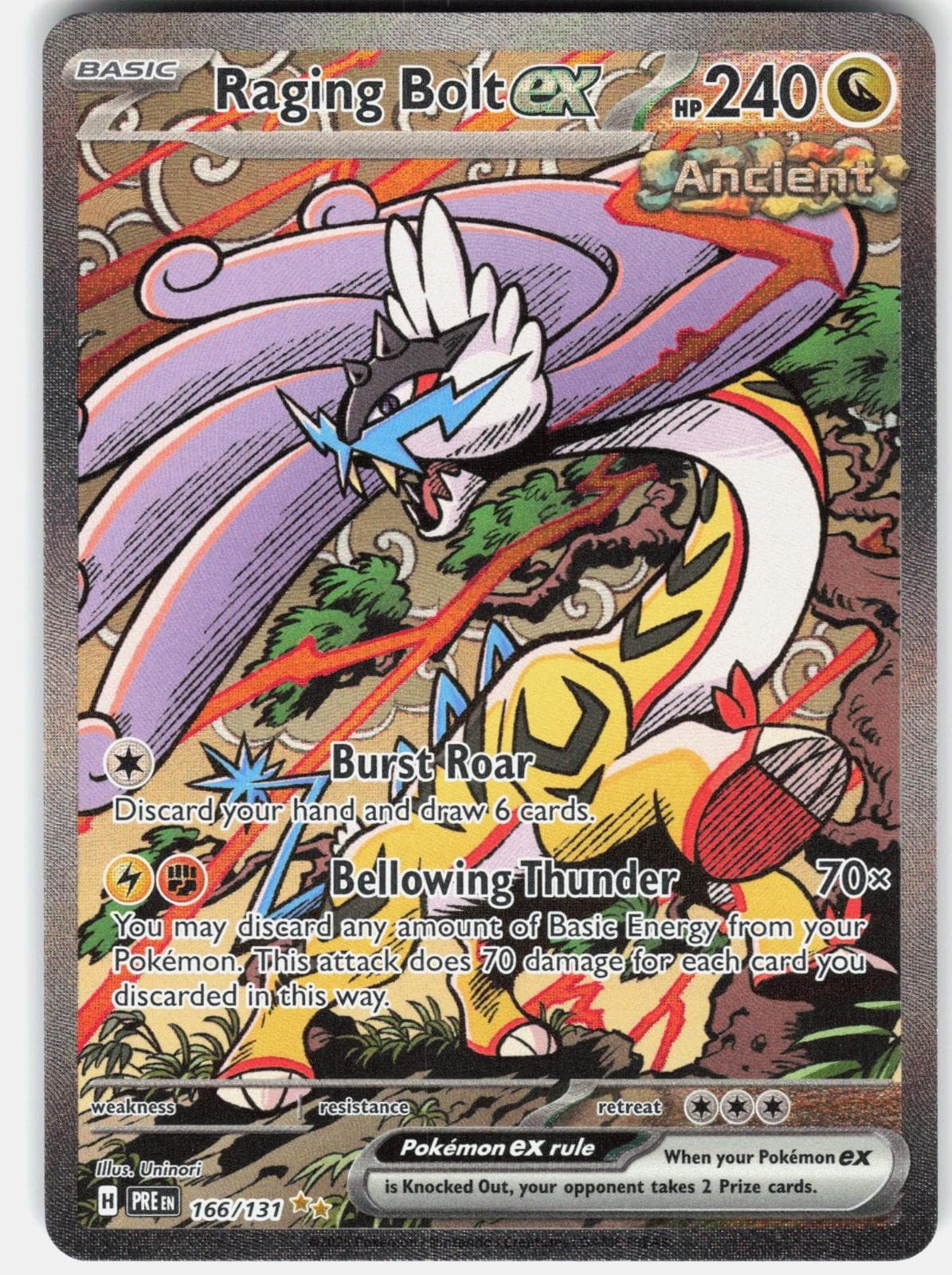 Pokemon Raging Bolt ex 166/131 Holo Prismatic Evolutions Pokemon NM