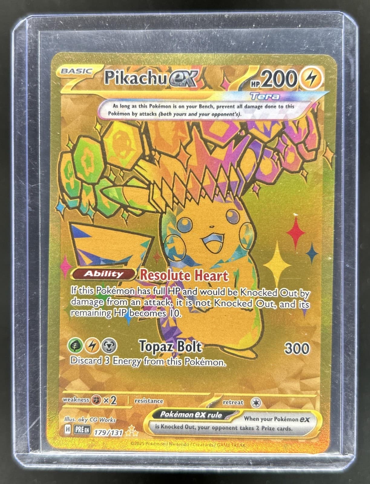 2025 Pokemon Prismatic Evolutions Pikachu ex Hyper Rare #179/131