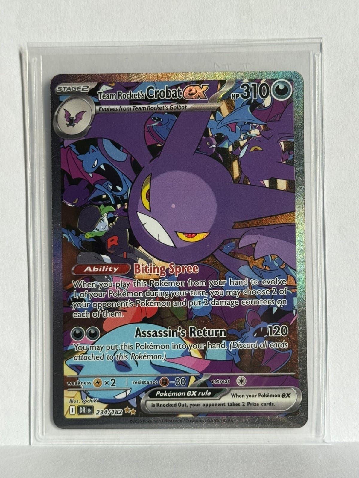 Team Rocket's Crobat ex 234/182 Destined Rivals Special Illustration Rare SIR NM