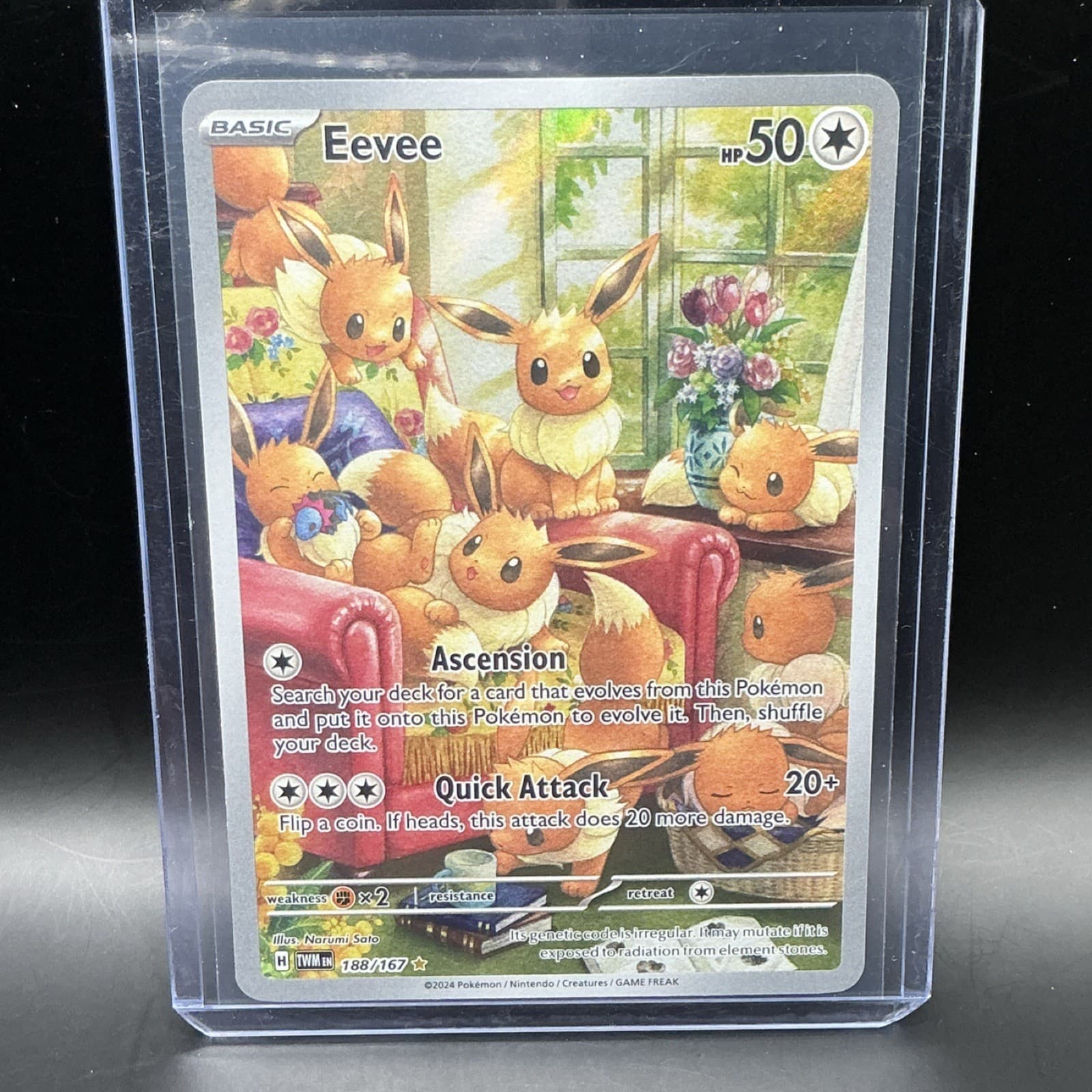 The Pokémon Company Eevee 188/167 Twilight Masquerade Illustration Rare Holo Ba…