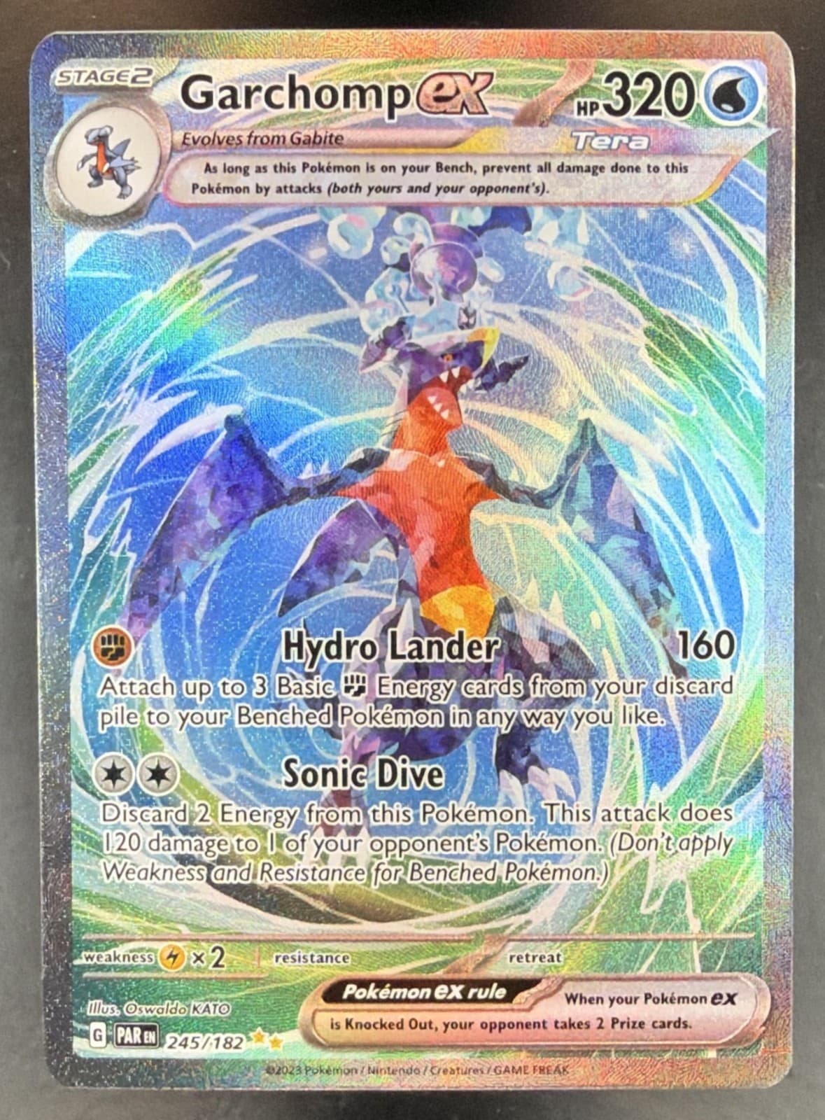 2023 Pokemon Paradox Rift Garchomp ex Special Illustration Rare Holo 245/182