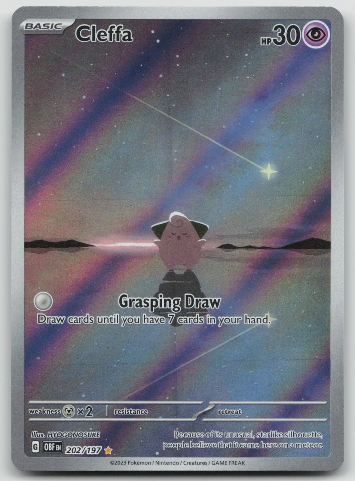 Cleffa Holo Illustration Rare SV03: Obsidian Flames 202/197 NM