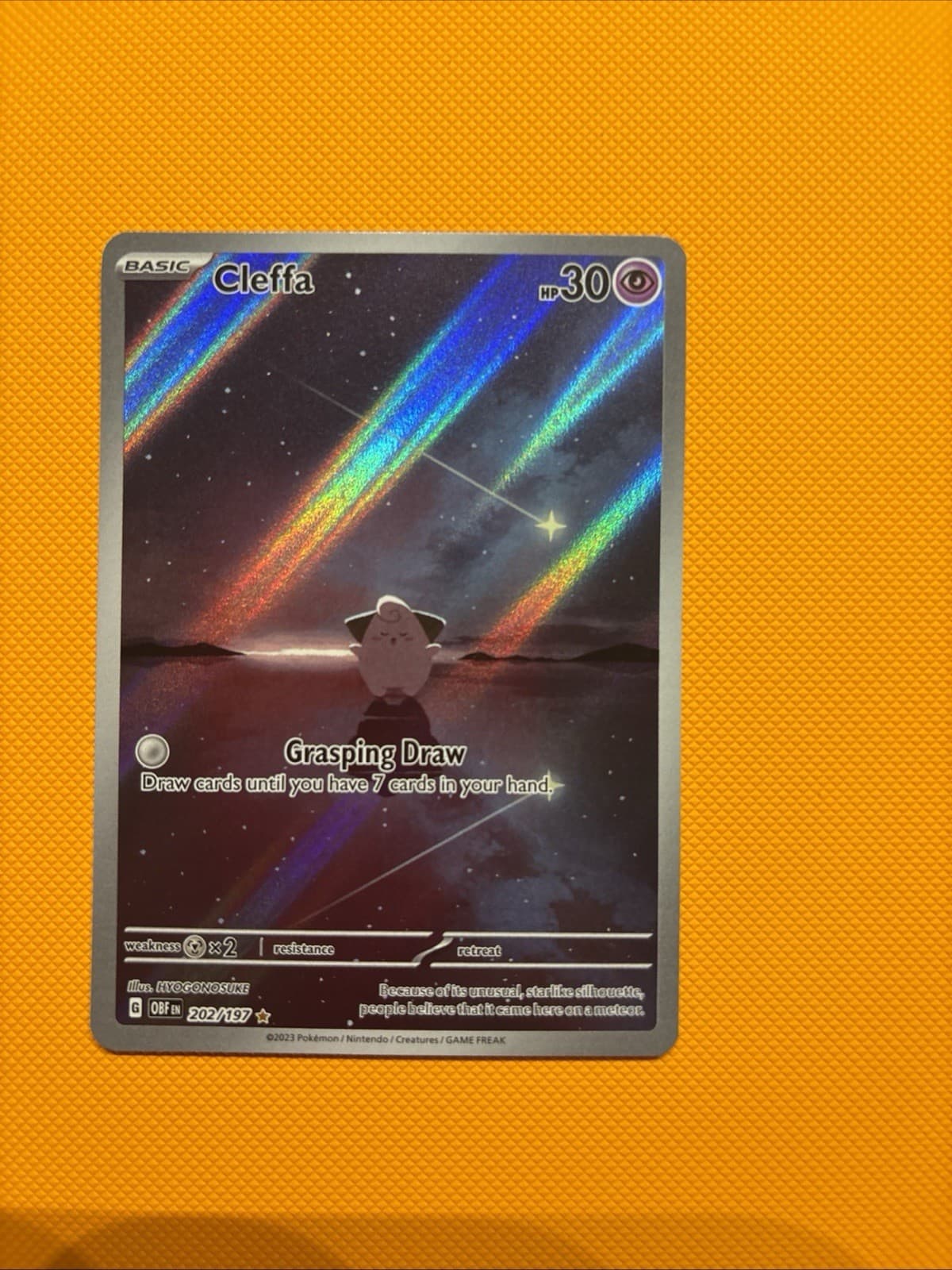 Pokemon Cleffa Illustration Rare SV03: Obsidian Flames 202/197 NM