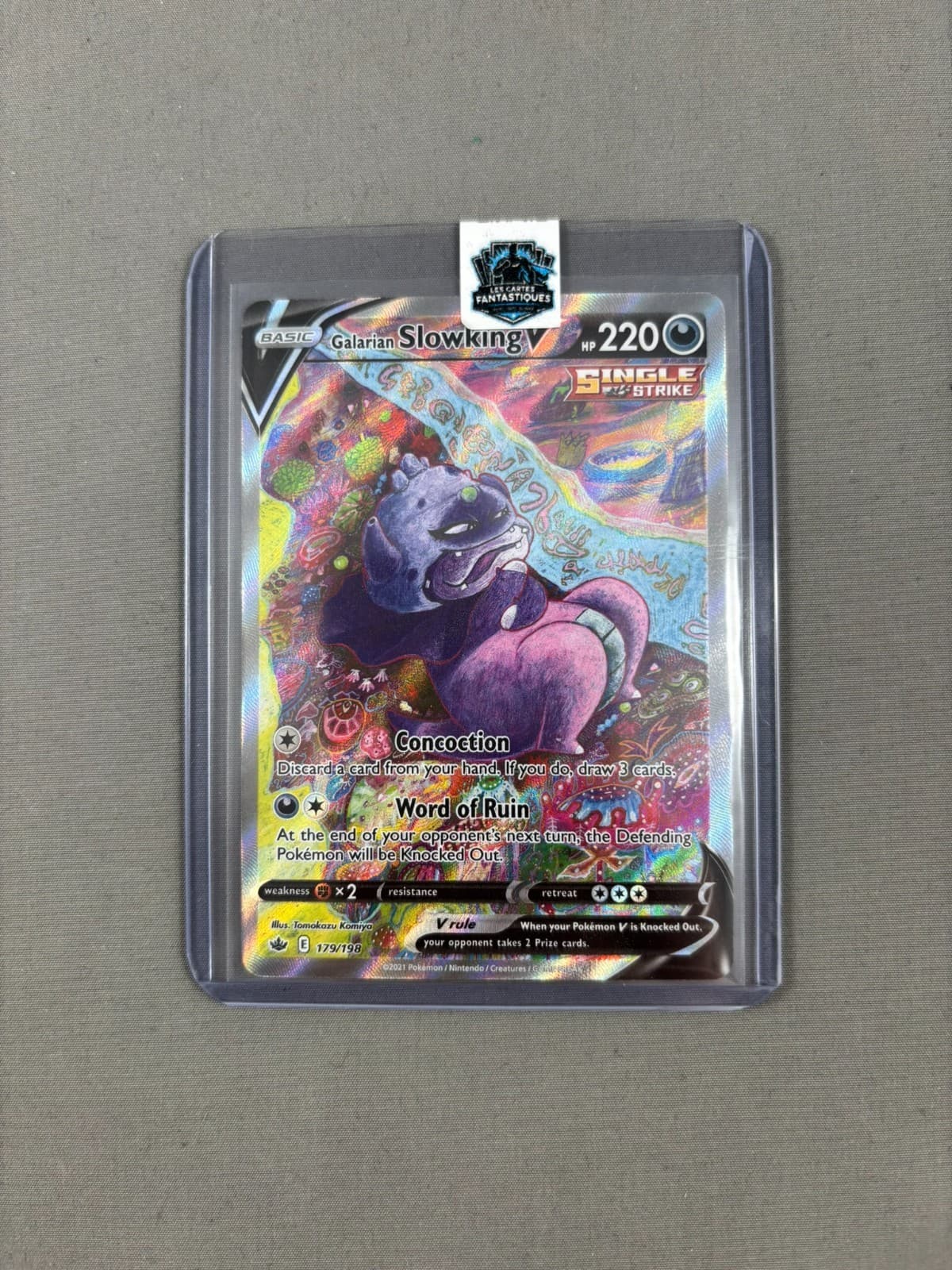 Galarian Slowking V Alt Full Art 179/198 Chilling Reign Holo Pokemon NM