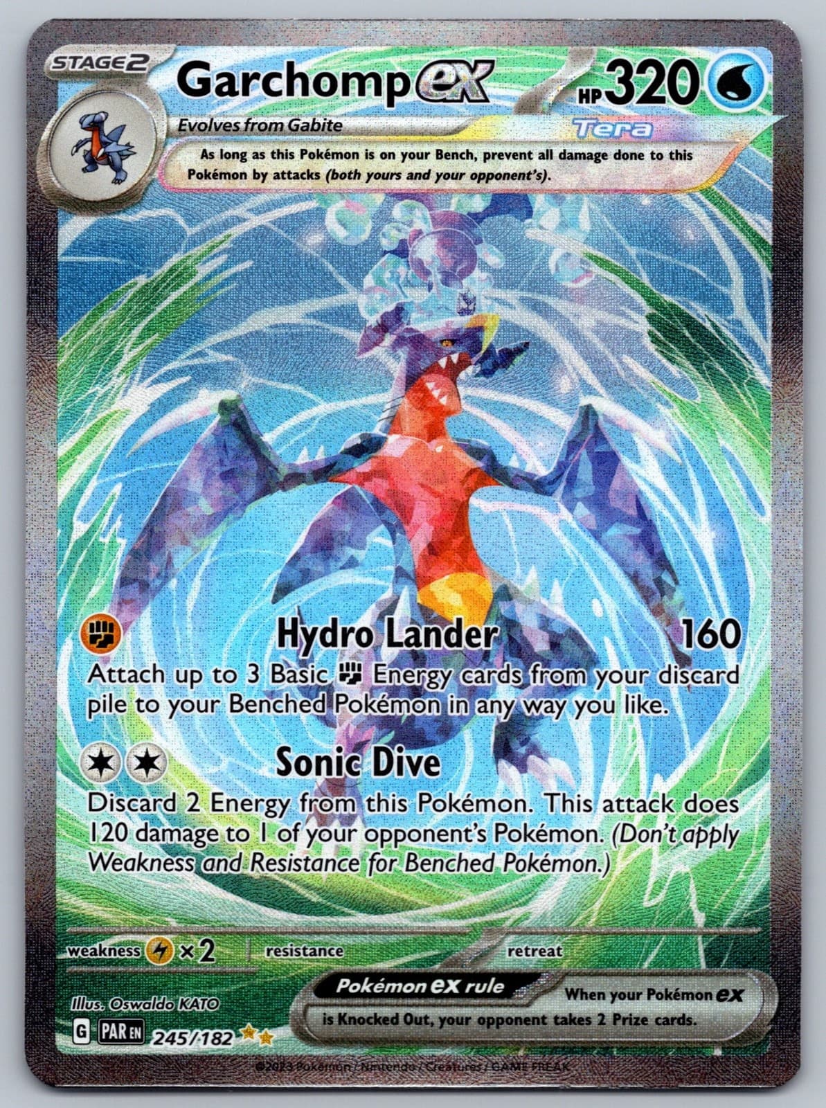 Garchomp ex Holo Special Illustration Rare SV04: Paradox Rift 245/182 NM