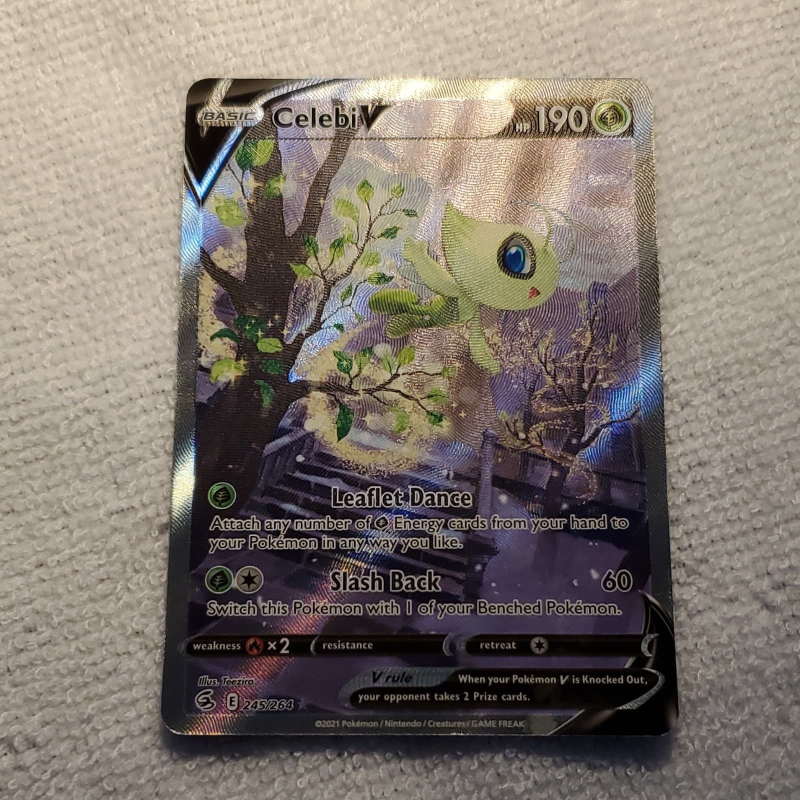 The Pokémon Company Celebi V Alt Full Art 245/264 SWSH08 Fusion Strike UR Holo