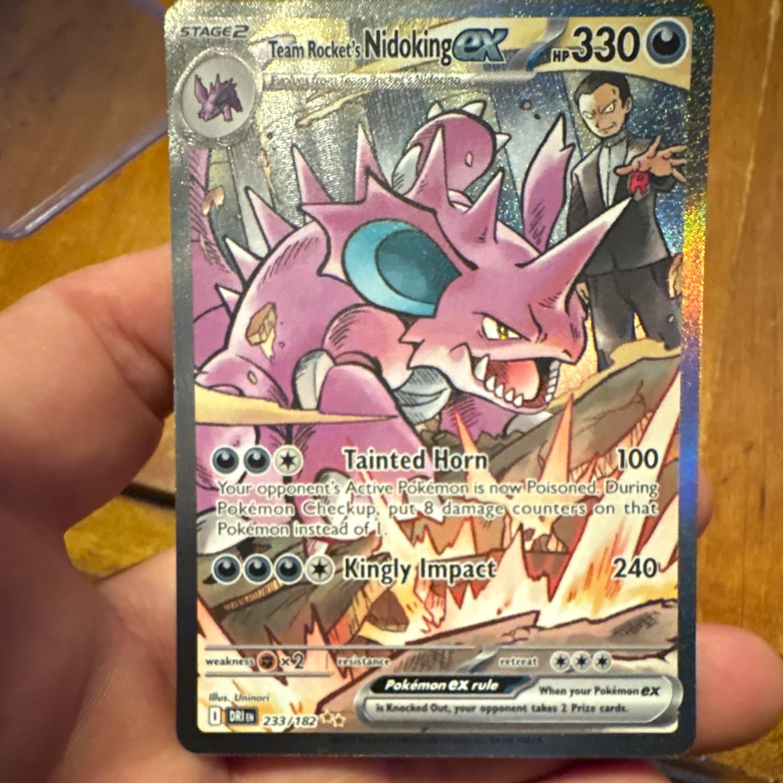 Team Rocket's Nidoking ex 233/182 Sv10 SIR Holo English 330HP