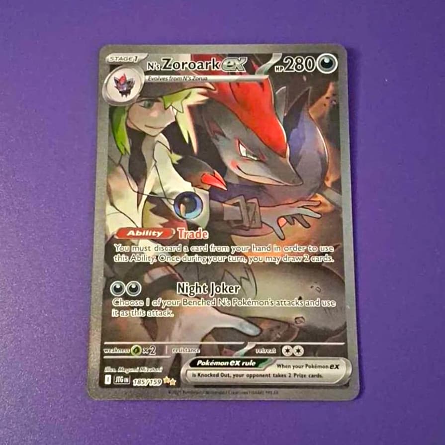 The Pokémon Company N's Zoroark ex 185/159 Journey Together Full Art Holo EN