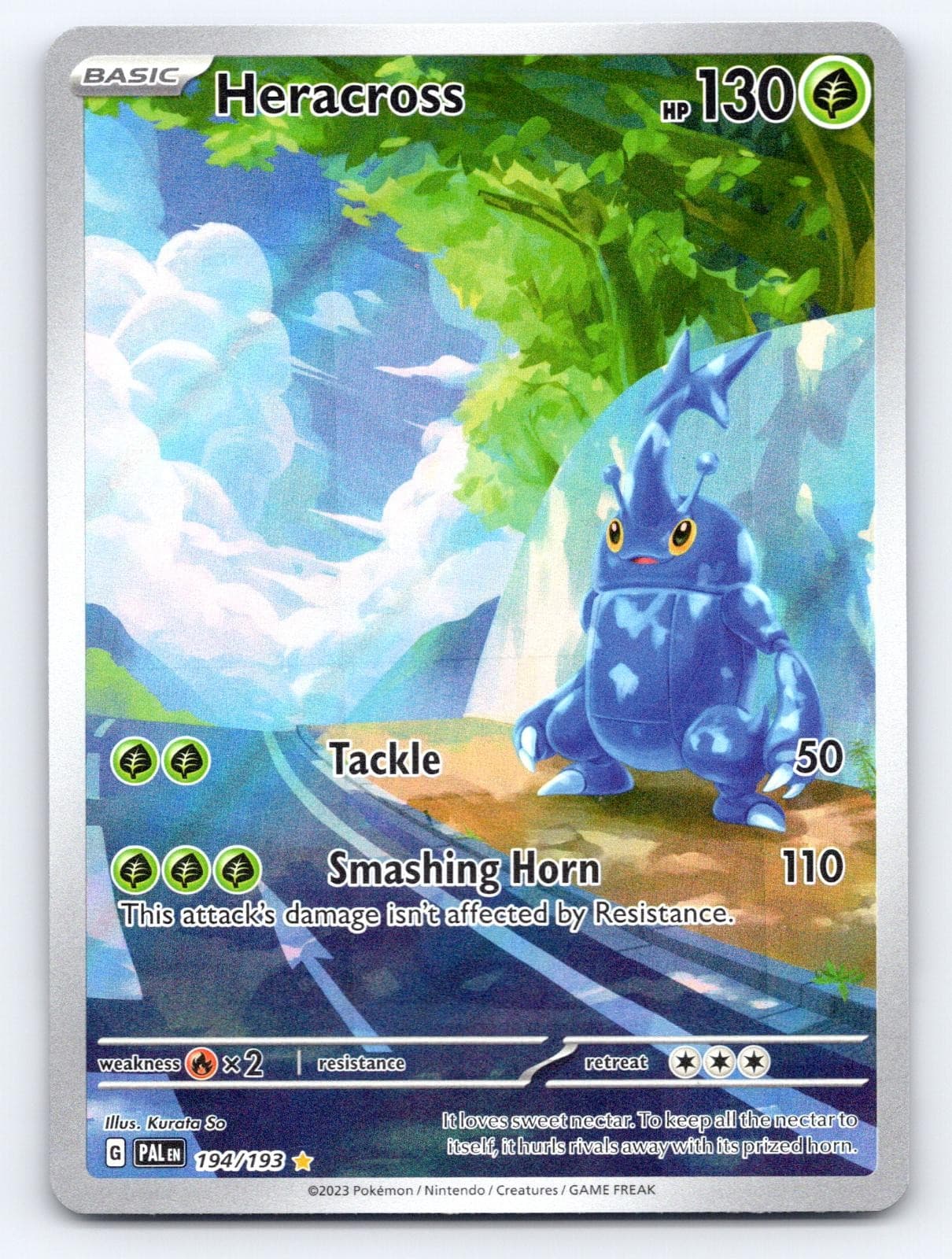 Heracross 194/193 Illustration Rare Paldea Evolved Pokemon Holo MP