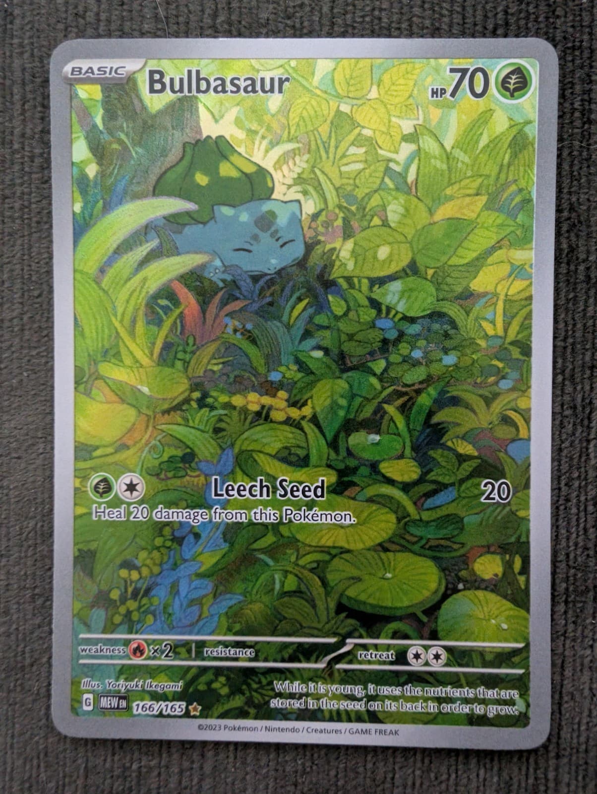Pokemon Bulbasaur 166/165 Scarlet & Violet 151 Illustration Rare Holo NM