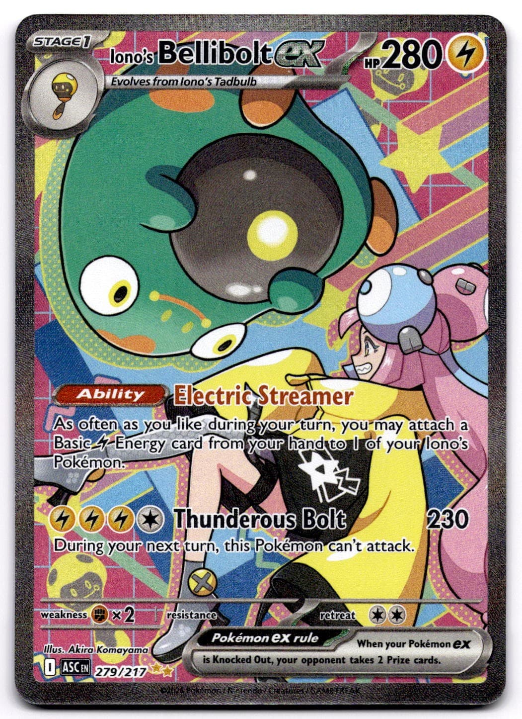 Iono's Bellibolt ex 279/217 Ascended Heroes Special Illustration Rare Pokemon NM
