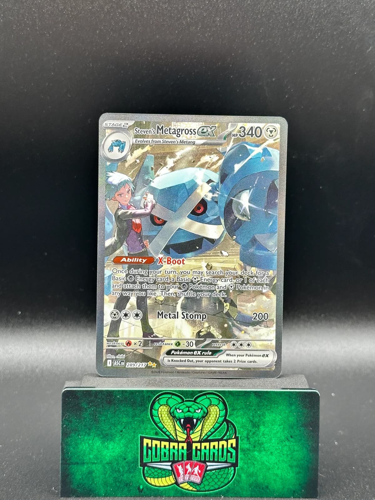 2026 Mega Evolution – Ascended Heroes Steven's Metagross EX Holo SAR #289/217
