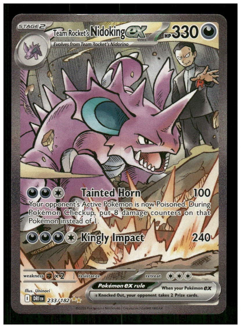 Team Rocket's Nidoking ex 233/182 Destined Rivals Pokemon Holo NM