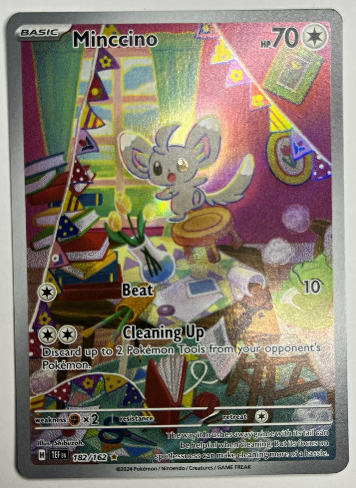 Pokemon TCG Temporal Forces Minccino Illustration Rare Holo English 182/162 2024