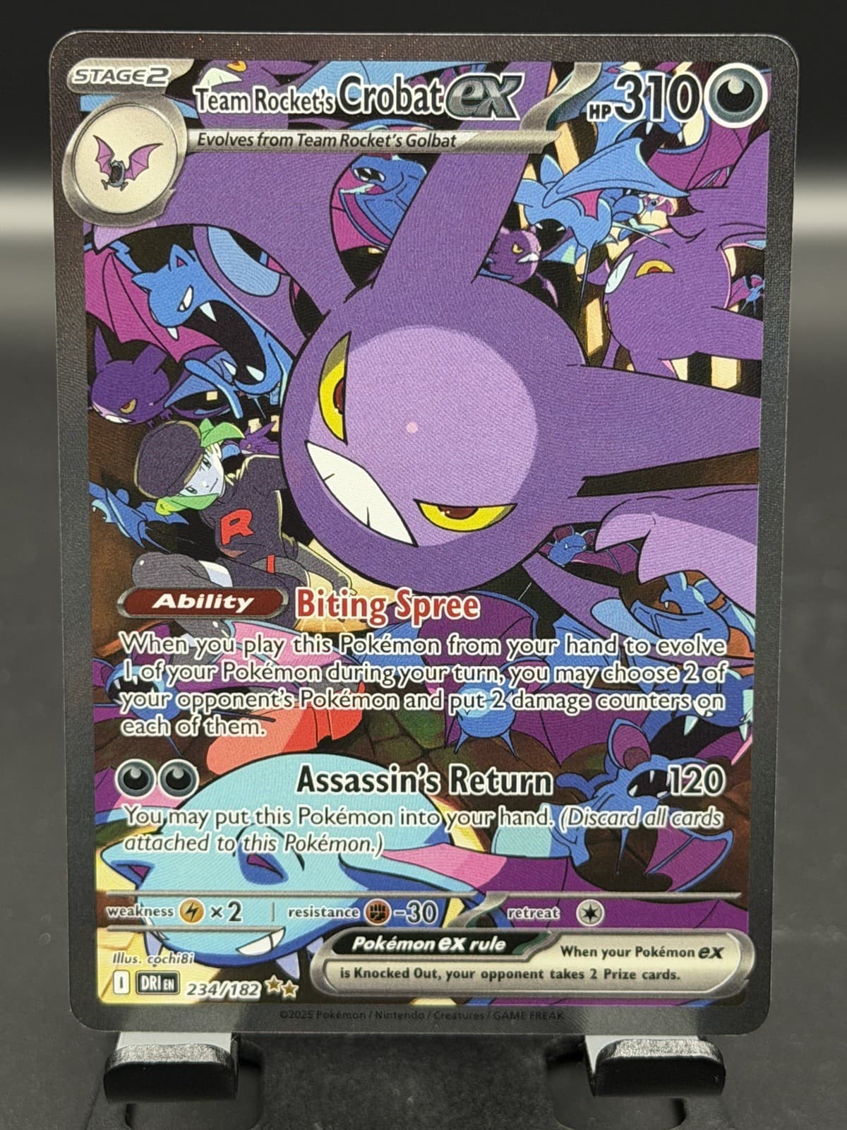 TEAM ROCKET'S CROBAT EX  - 234/182 Sv10: Destined Rivals Holo - POKEMON