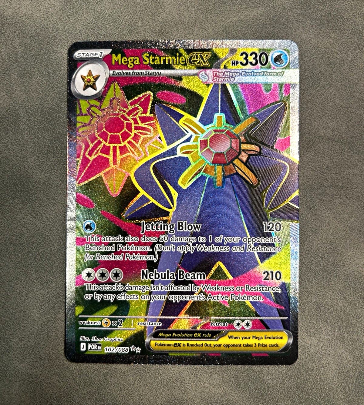 Mega Starmie EX 102/088 Full Art Perfect Order English Pokemon