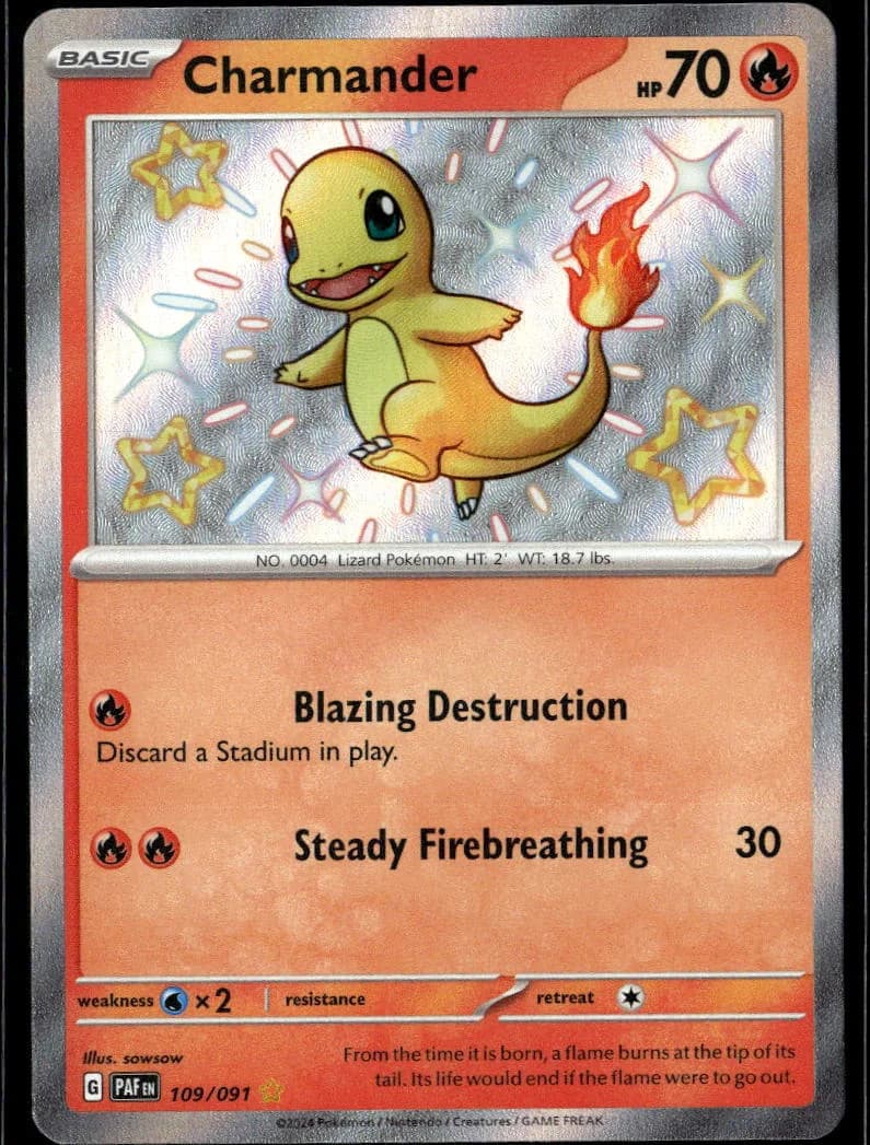 Charmander 2024 Paldean Fates Holo Secret Rare #109/91