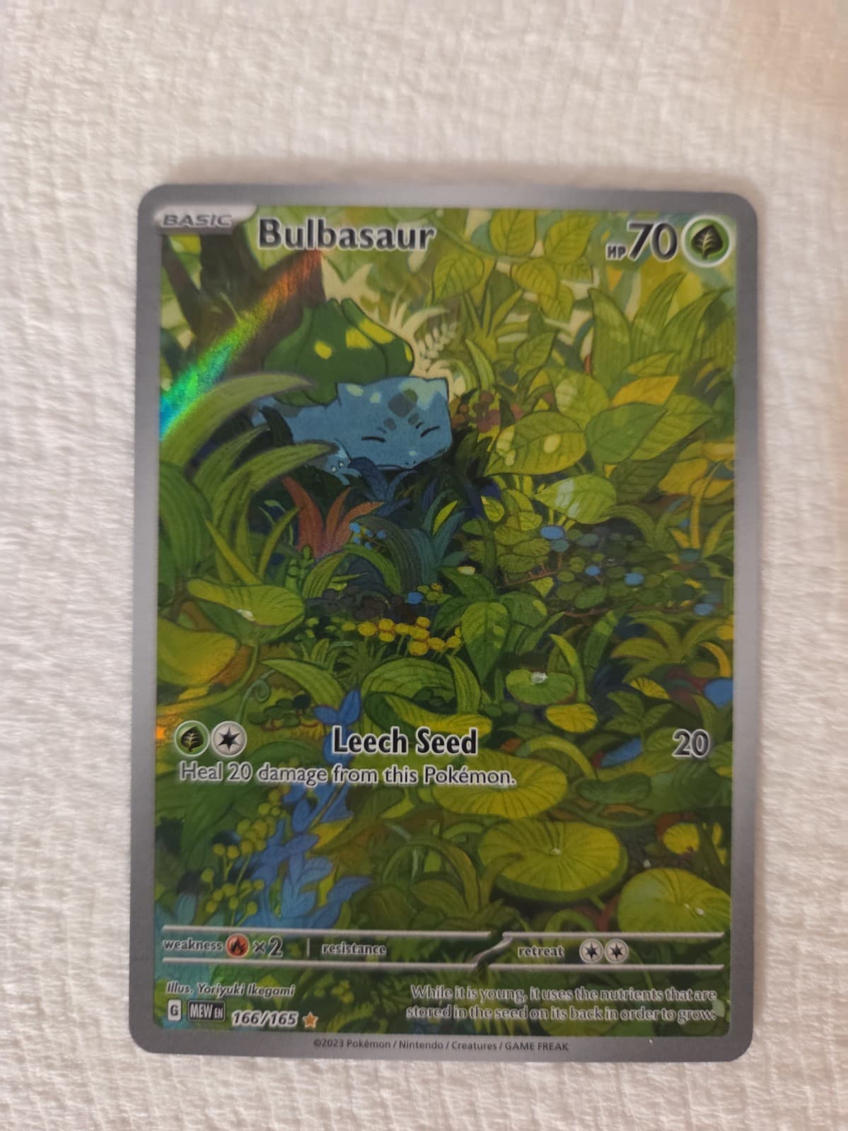 Pokémon TCG Bulbasaur Illustration Scarlet Violet Holo Card 166/165 SV 151