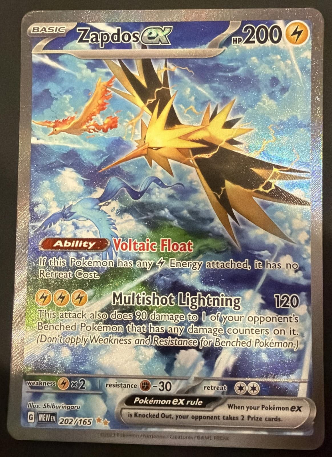 2023 Pokemon SV 151 Zapdos ex #202/165 Special Illustration Rare